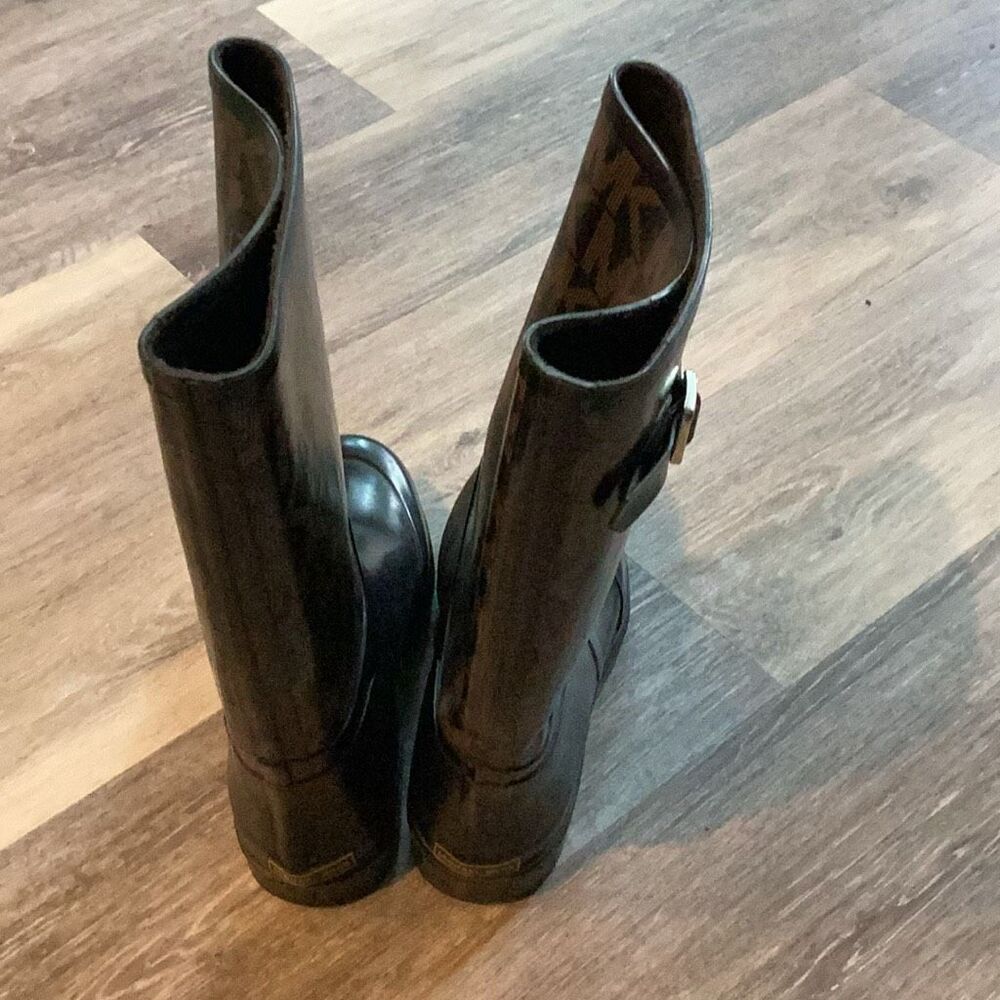 Michael Kors Rain Boots Womens Size 9 Signature MK Logo Brown Waterproof - Picture 4 of 13